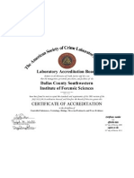 ASCLD-LAB Accreditation Certificate 2008