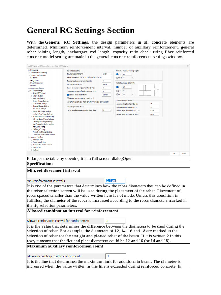 General RC Settings Section | PDF | Civil Engineering | Building ...