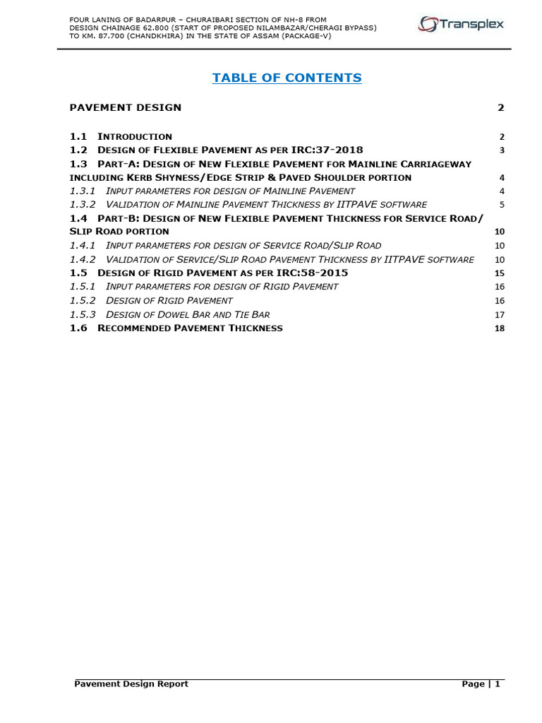 Pavement Design Report Badarpur-Churaibari | PDF | Young's Modulus ...
