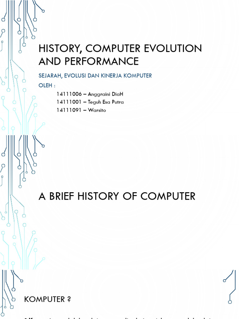 Evolusi dan Kinerja Komputer | PDF