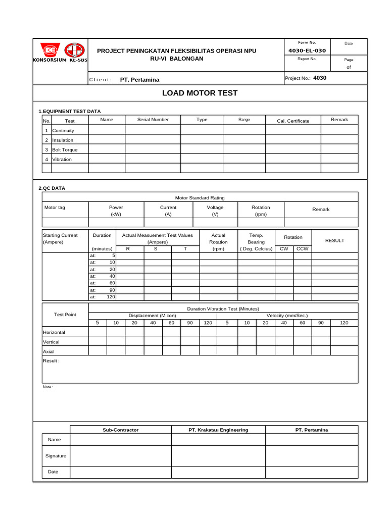 Load Motor Test Report for NPU Project | PDF | Electricity | Mechanical ...