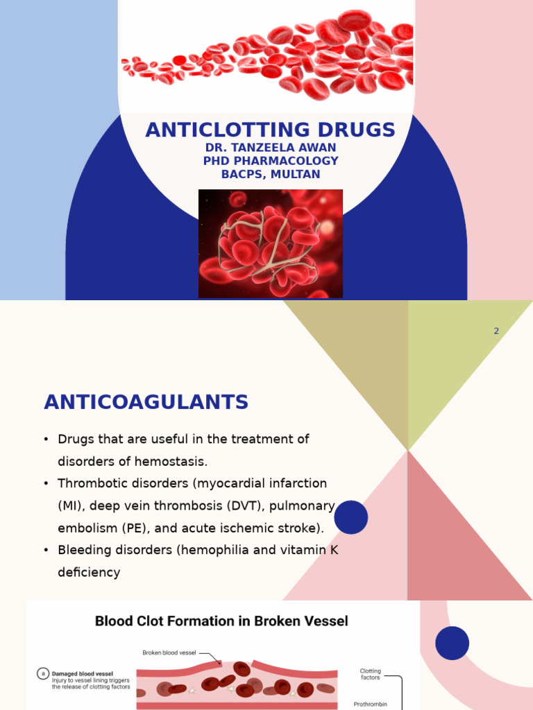 Anticoagulants and Antiplatelet Drugs Guide | PDF | Thrombus | Thrombosis