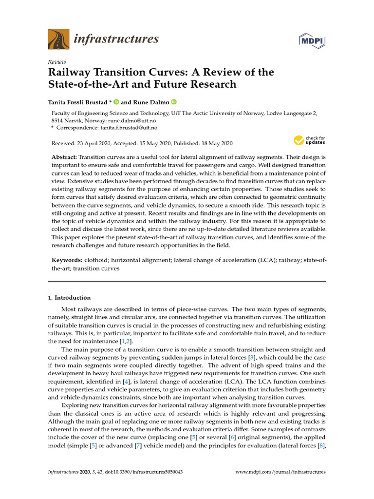 Infrastructures 05 00043 | PDF | Rail Transport