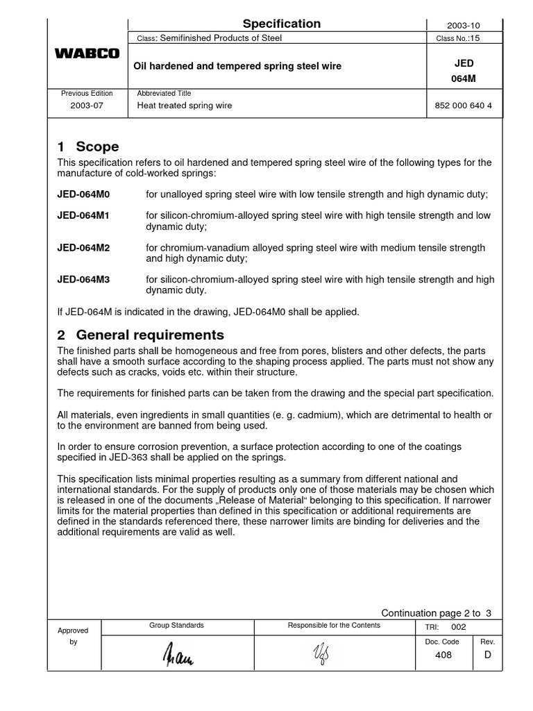 Oil Hardened Spring Steel Wire Specs | PDF | Young's Modulus | Steel