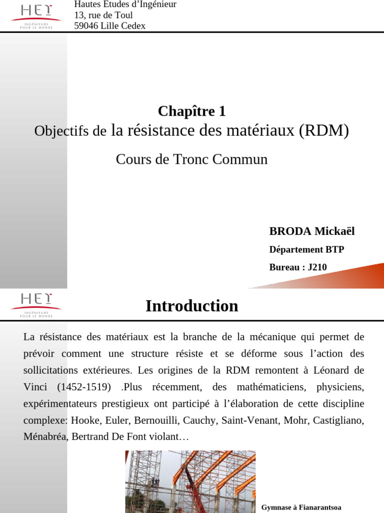 Objectifs de la résistance des matériaux | PDF | Résistance des ...