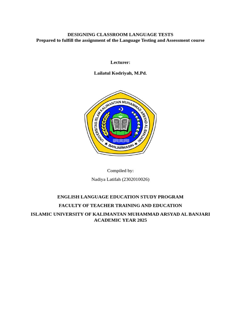 DESIGNING CLASSROOM LANGUAGE TESTS | PDF | Educational Assessment ...