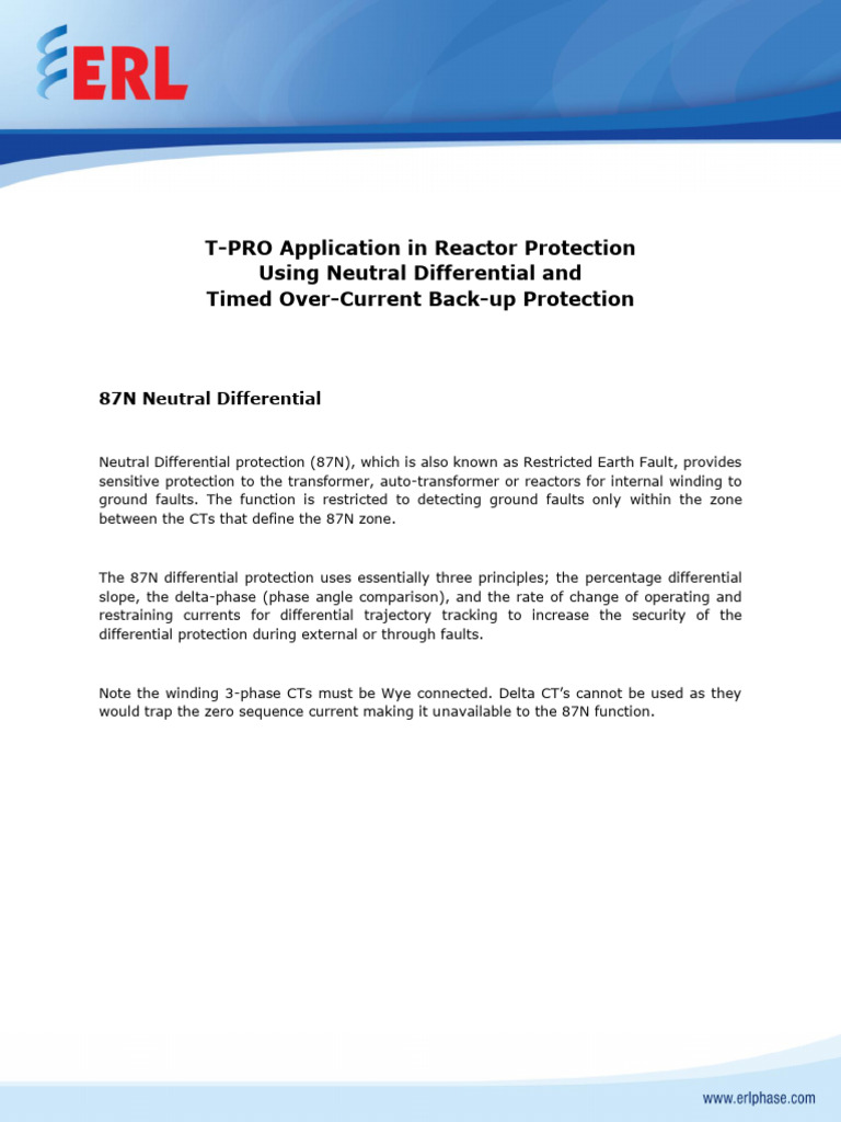 87N Relay Protection for Reactors | PDF | Electricity | Electrical ...