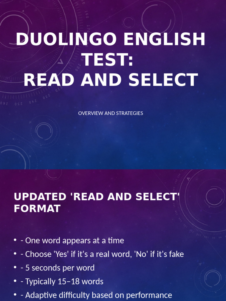 Duolingo English Test: Read & Select Guide | PDF
