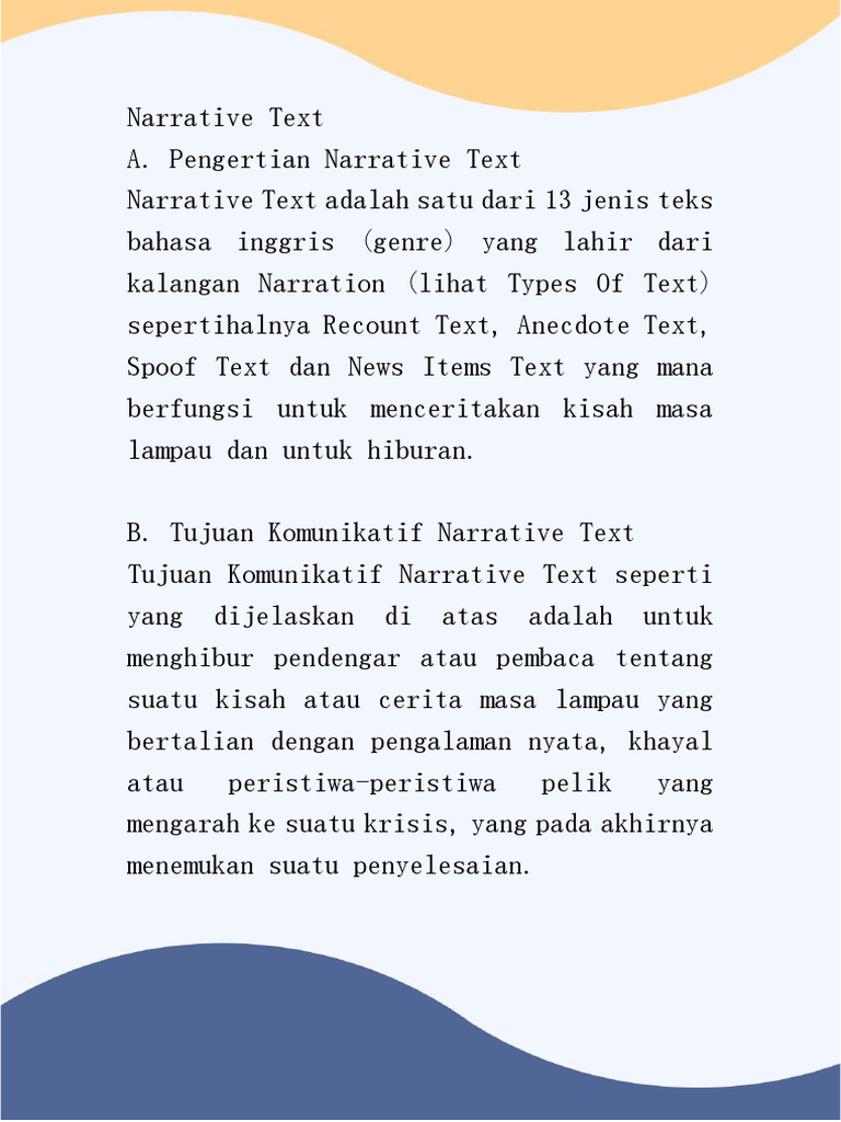 Struktur dan Ciri Narrative Text | PDF