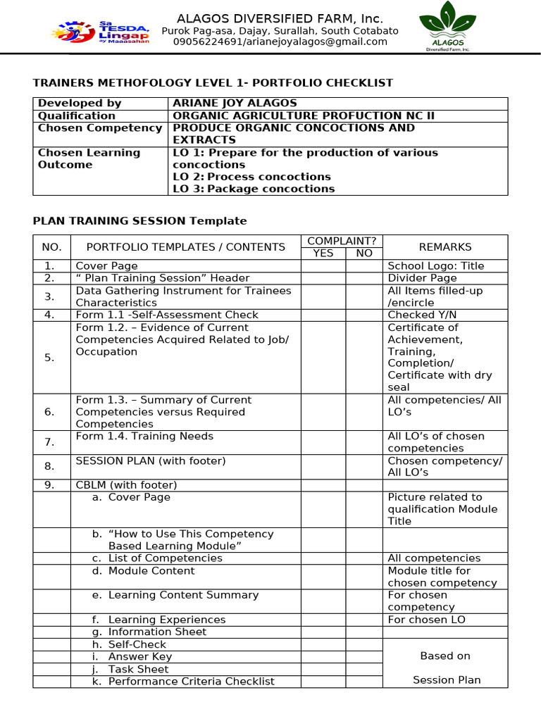 Portfolio Checklist | PDF