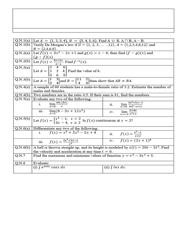 BS Environmental Science Math Exam 2025 | PDF | Mathematics
