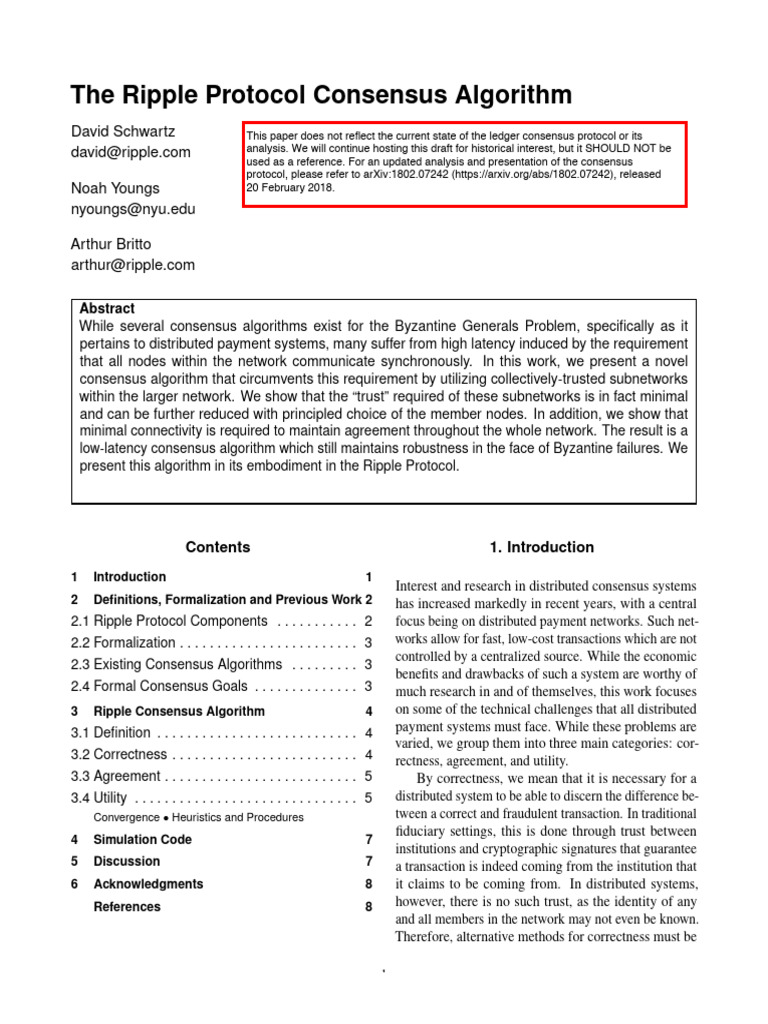 Ripple Protocol Consensus Algorithm | PDF | Distributed Computing ...