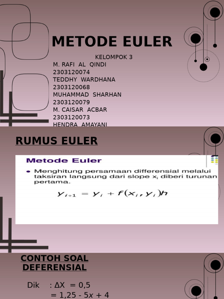 Ppt Presentasi Metode Euler.pptx (2) | PDF