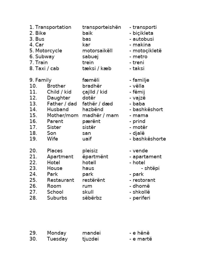 Intro Unit 6 New Words | PDF