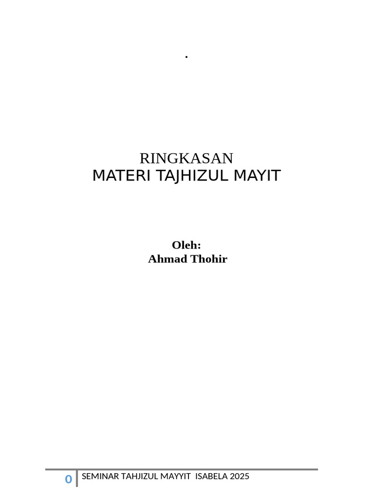 Panduan Tajhizul Mayit Lengkap | PDF
