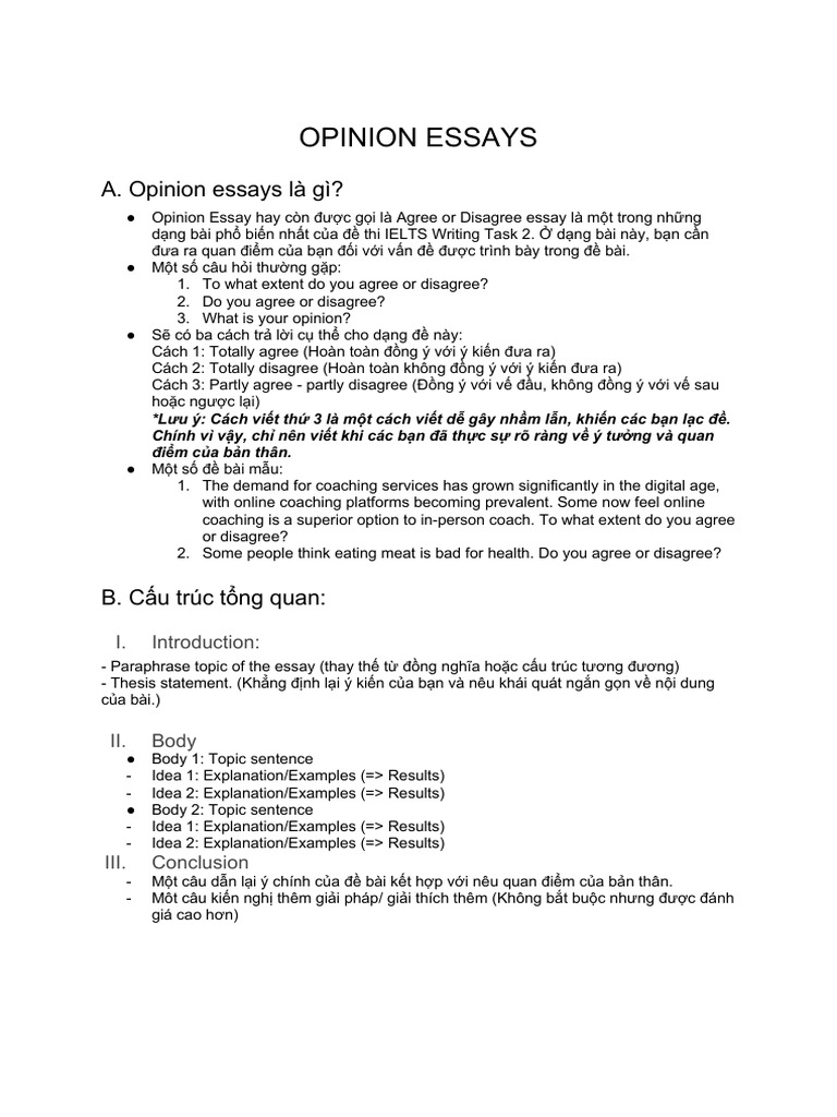 IELTS Opinion Essay Guide | PDF | Employment