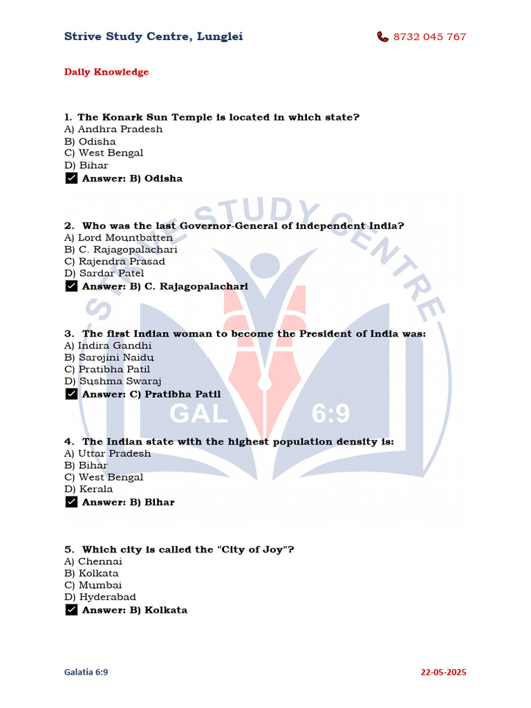 Strive Daily Knowledge 22052025 | PDF