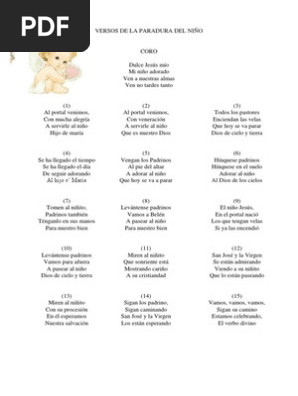 Versos De La Paradura Del Nino Maria Madre De Jesus Angel