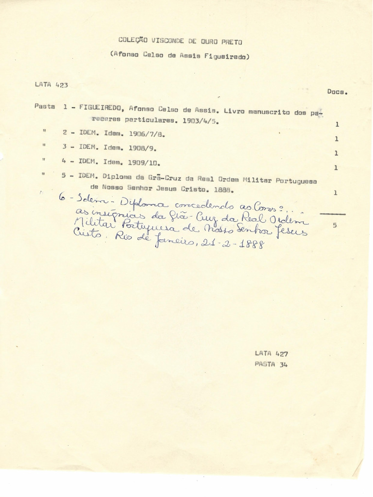 Visconde de Ouro Preto Afonso Celso de Assis Figueiredo | PDF