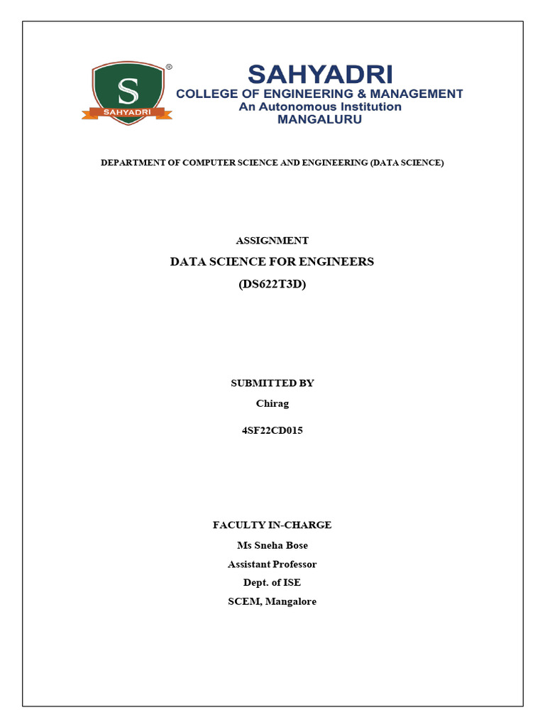 Data Science Assignment Submission | PDF