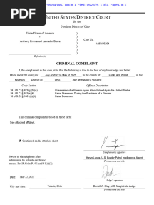 Federal Charges Against Anthony Labrador Sierra