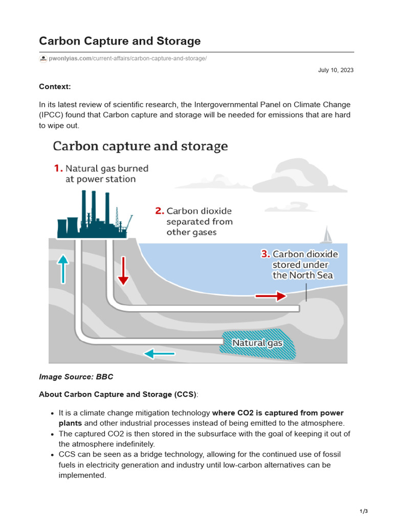 Carbon Capture and Storage Explained | PDF | Carbon Capture And Storage ...