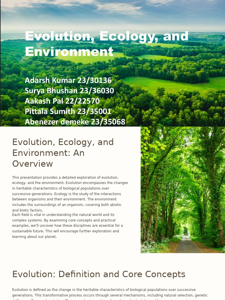 Evolution, Ecology, and Environment Overview | PDF | Evolution | Ecology
