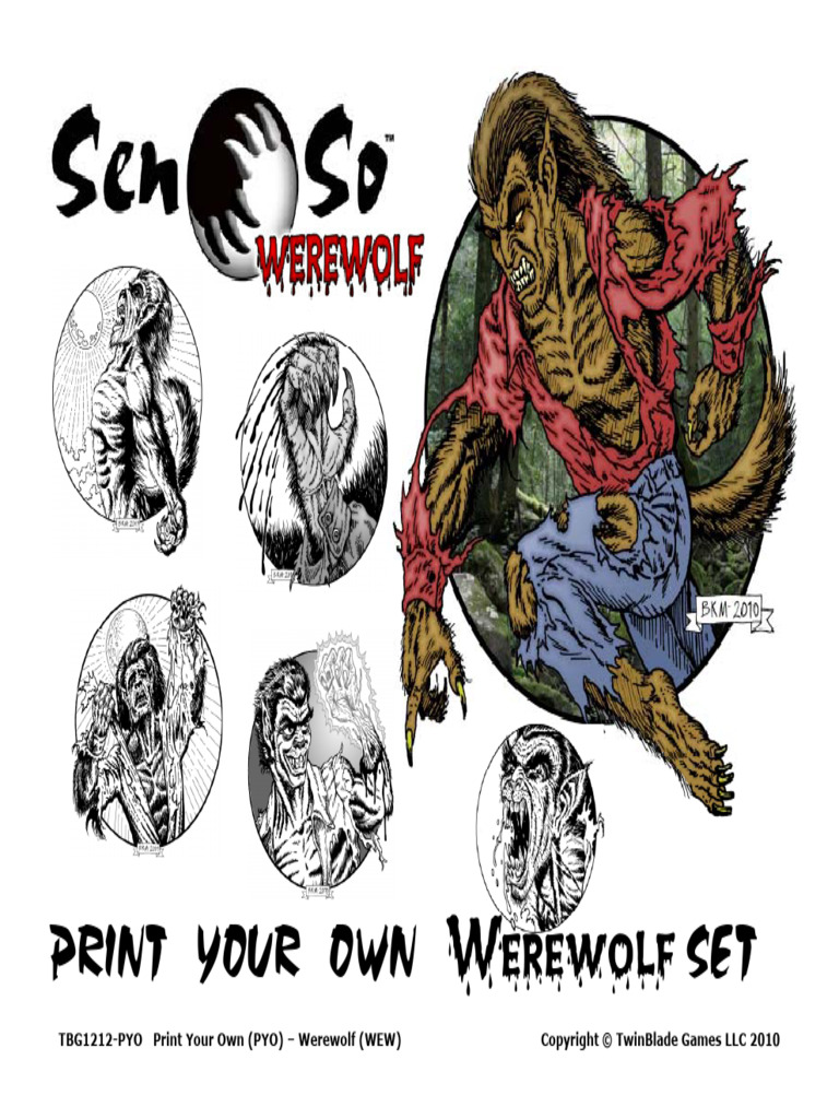 Print Your Own Werewolf Game Set | PDF | License
