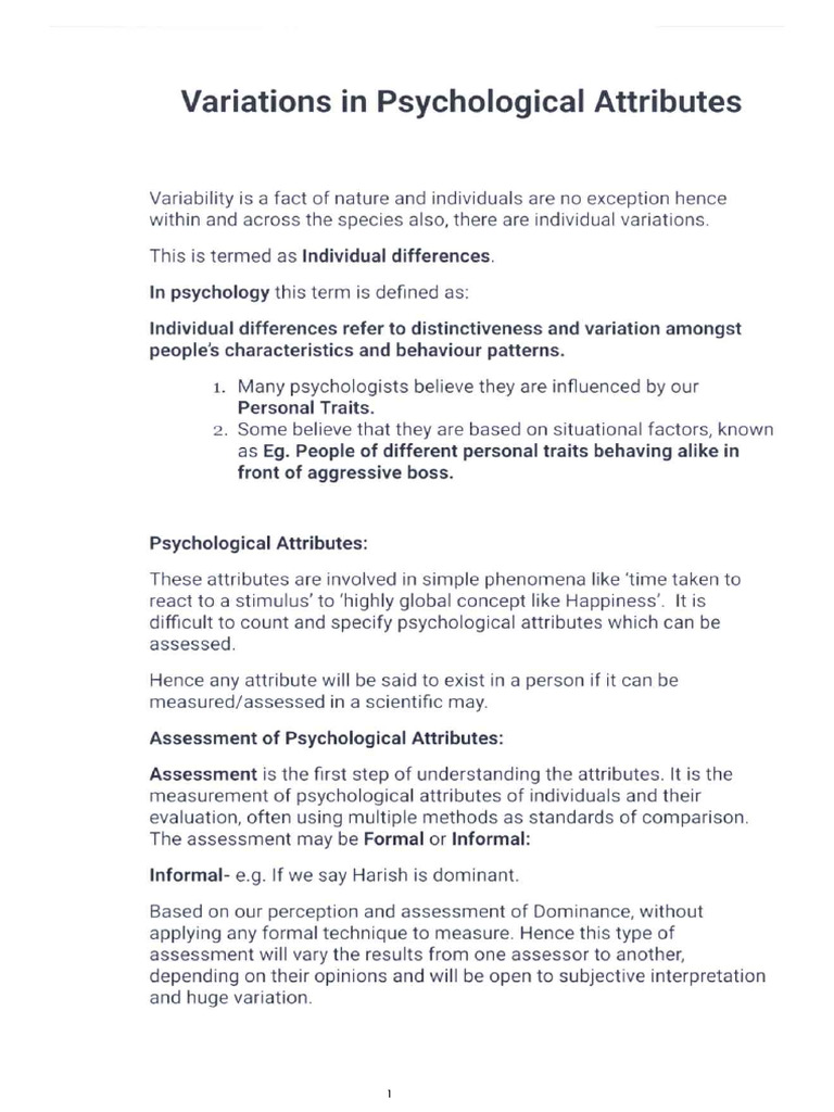 Chapter 1 Class 12 Psychology | PDF