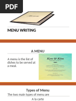 Restaurant Menu Sections Overview | PDF