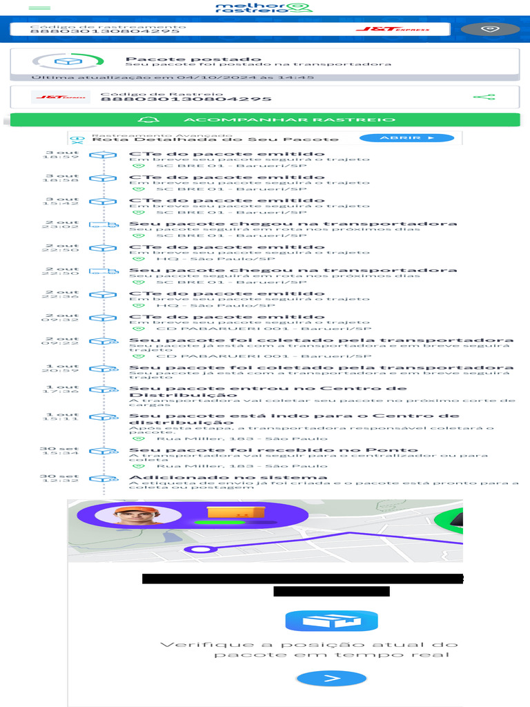 Atualização do Rastreio do Pacote | PDF
