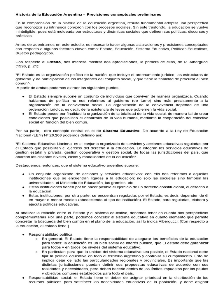 Historia de la Educación en Argentina | PDF | Estado (política ...