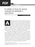A cidade no fluxo do tempo - invenção do passado e patrimônio