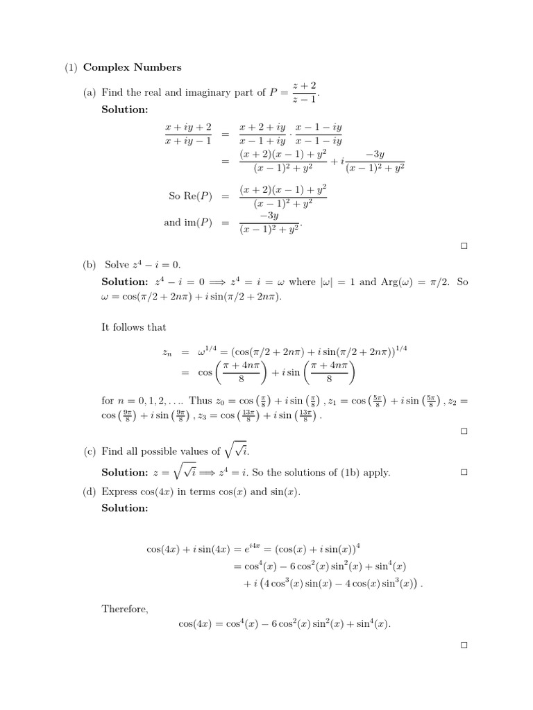Complex Numbers and Functions Explained | PDF | Mathematics ...