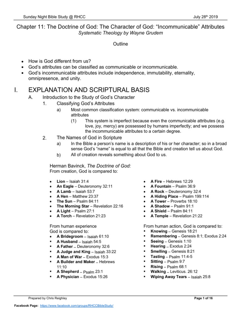 Understanding God's Incommunicable Attributes | PDF | Glory (Religion ...