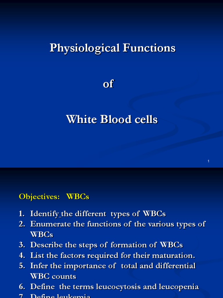 Functions and Types of White Blood Cells | PDF | Granulocyte | White ...