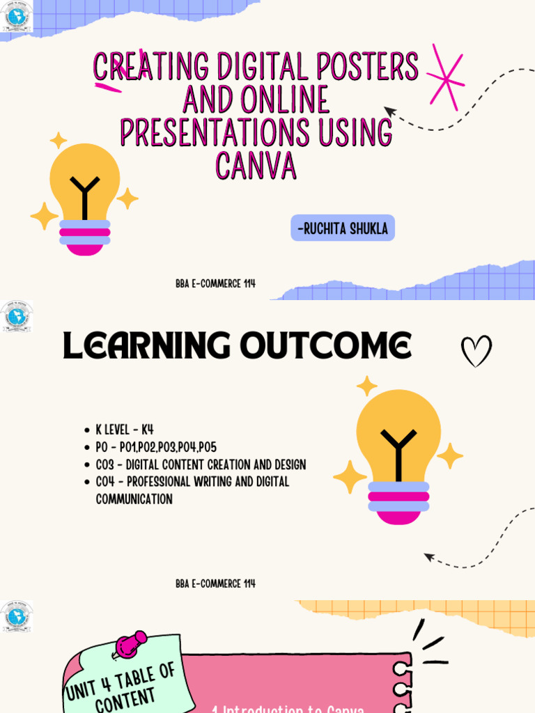 Canva for Digital Posters & Presentations | PDF | Graphic Design | Page ...
