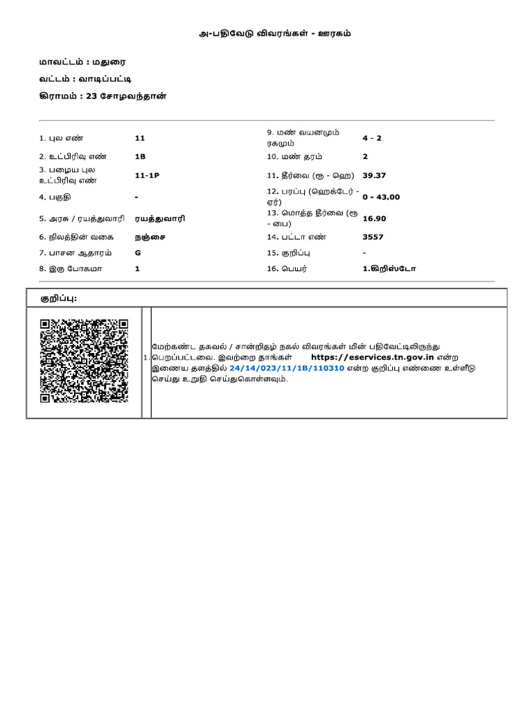 A Register Solavanthan | PDF