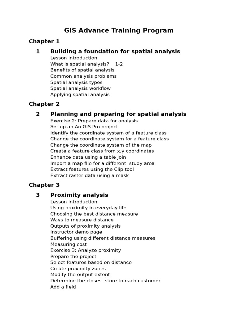 GIS Advance Training Overview | PDF | Spatial Analysis | Geographic ...