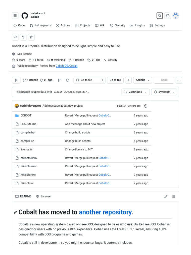 Cobalt Is A FreeDOS Distribution Designed To Be Light, Simple and Easy ...