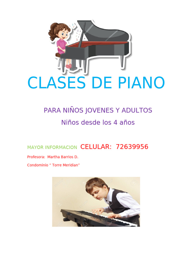 afiche de clases de piano | PDF