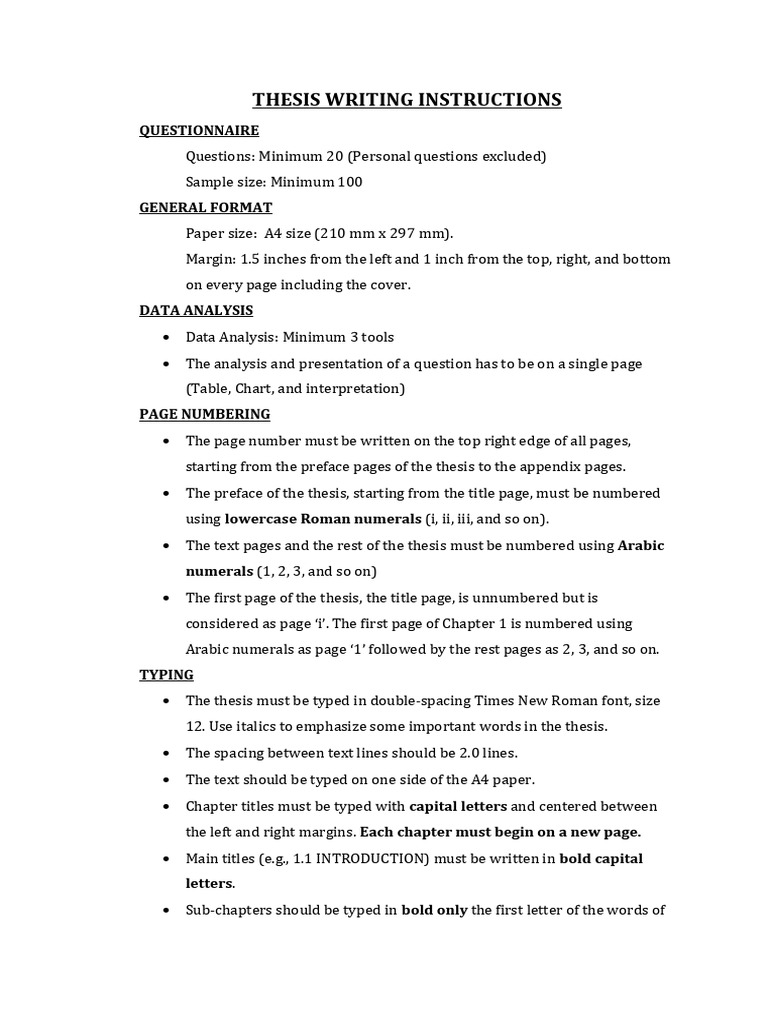 Thesis Writing Guidelines and Format | PDF