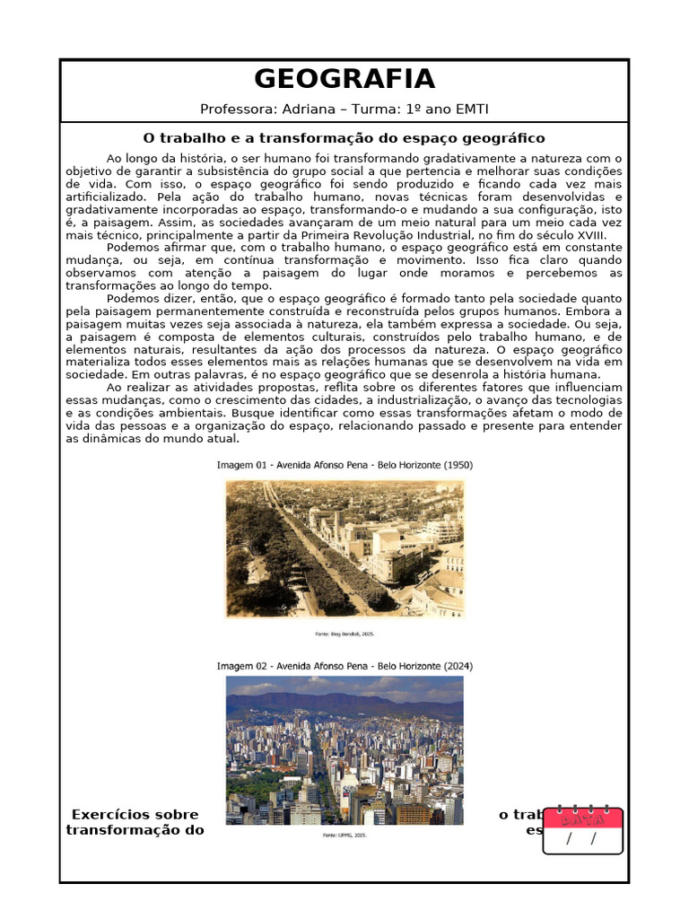 Transformações do Espaço Geográfico | PDF | Geografia | Paisagem