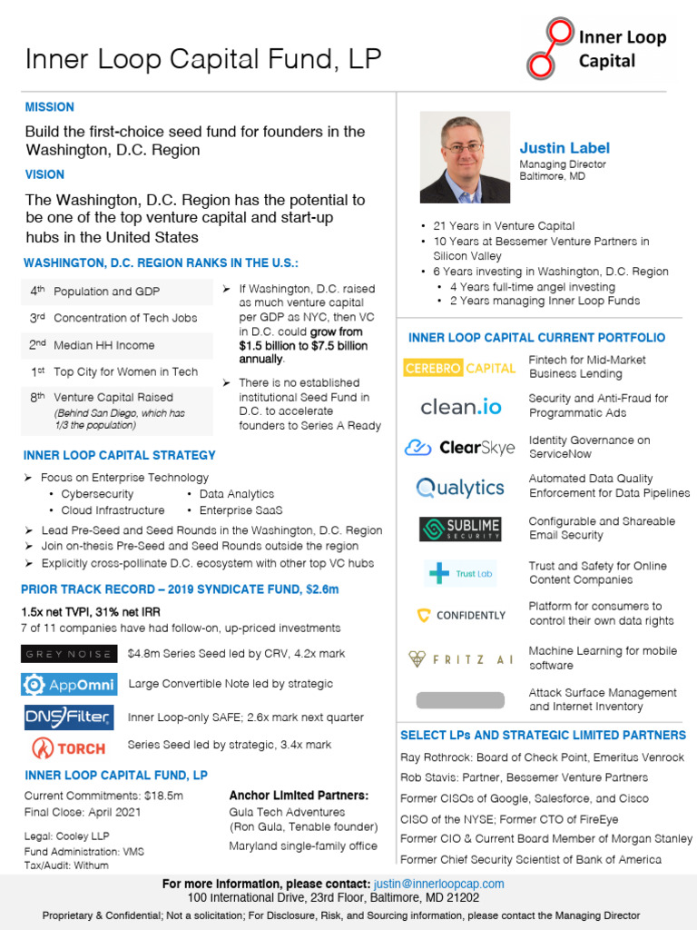 Inner Loop Capital - One Page Intro | PDF | Venture Capital | Corporate ...