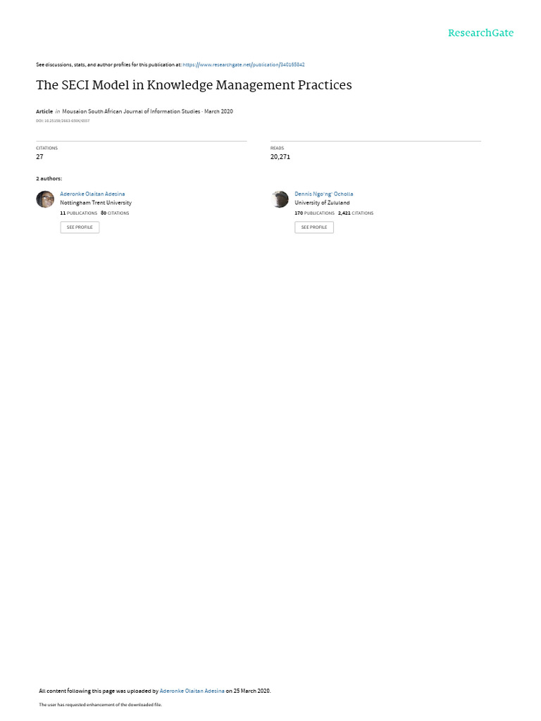 SECI Model in Knowledge Management Review | PDF | Tacit Knowledge ...