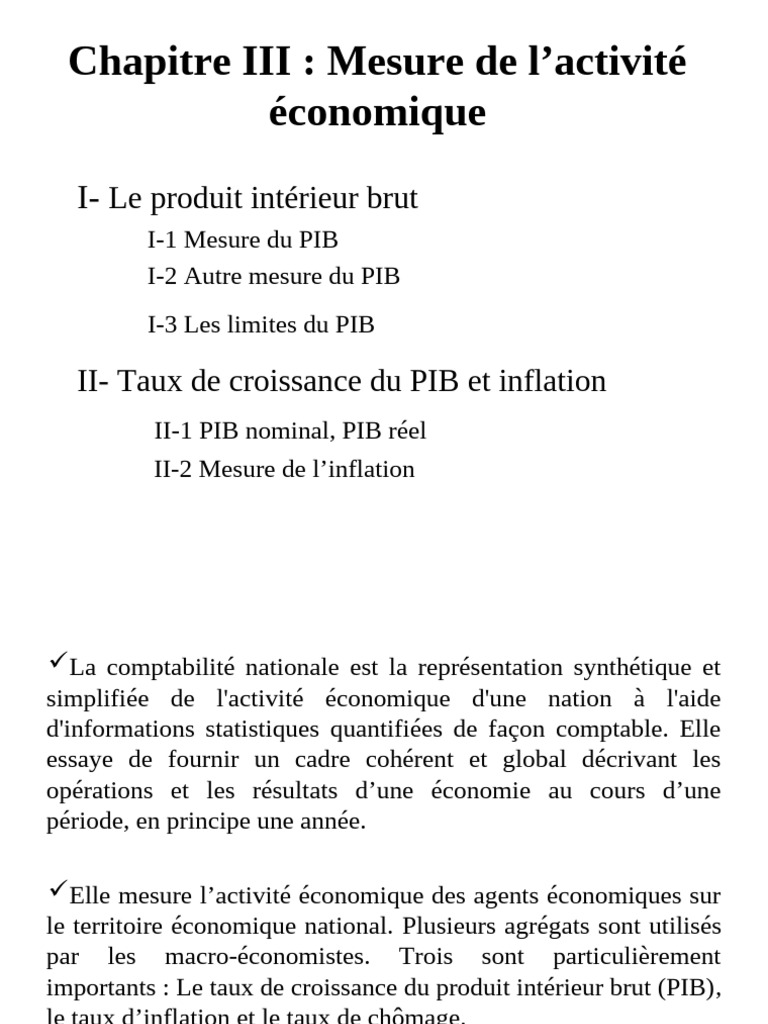 Mesure de l'activité économique et PIB | PDF | Produit intérieur brut ...