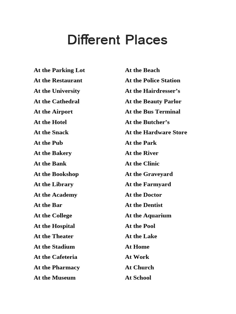 Exploring Various Places | PDF