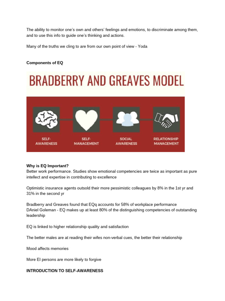 Understanding Emotional Intelligence and Self-Awareness | PDF
