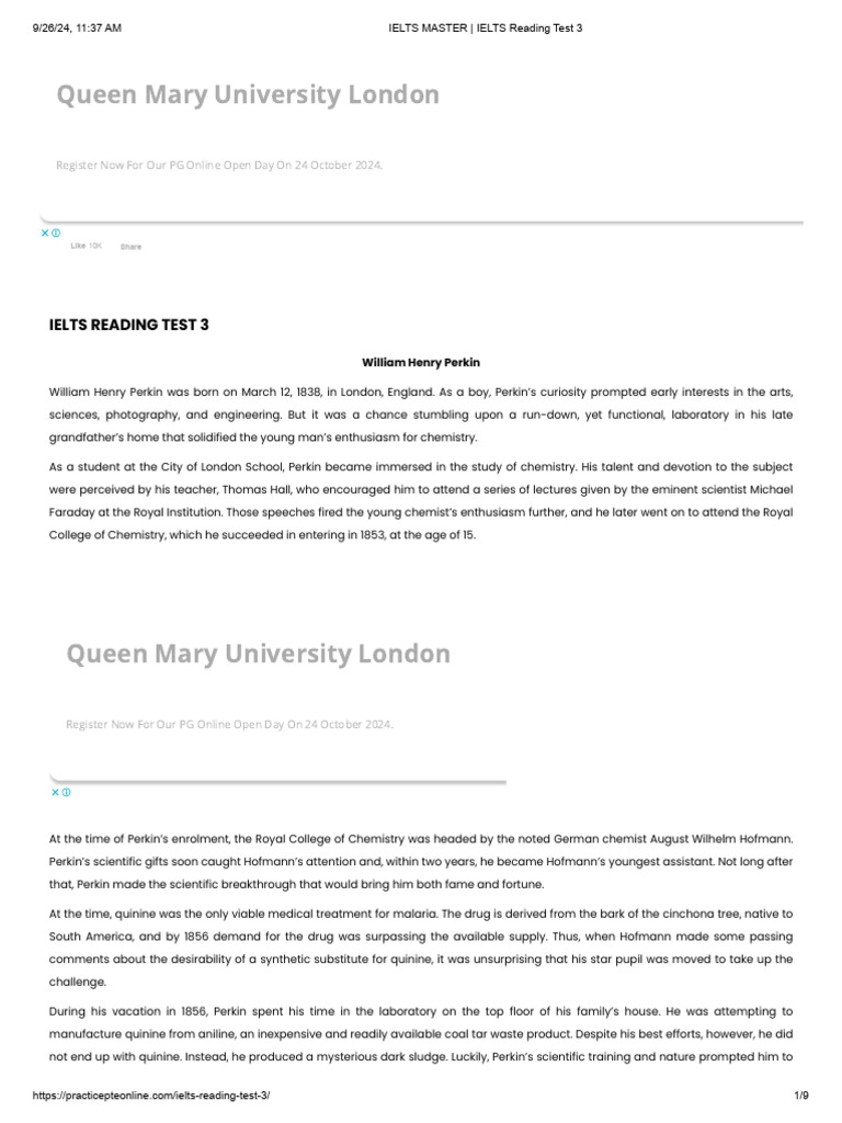 IELTS MASTER - IELTS Reading Test 3 | PDF | Turtle | Search For ...