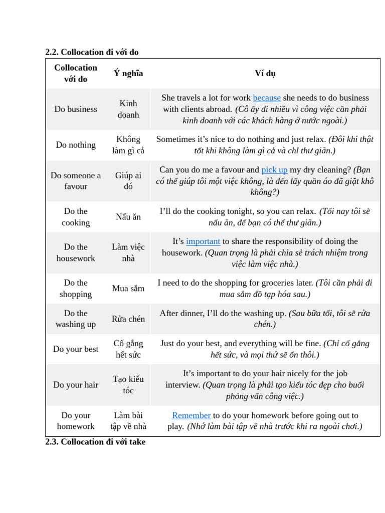 Collocations With Do and Get | PDF